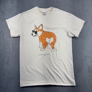 Corgi Dog T-Shirt Women' Small "Incorgnito" Short Sleeve Cotton Dog Lovers Corgi
